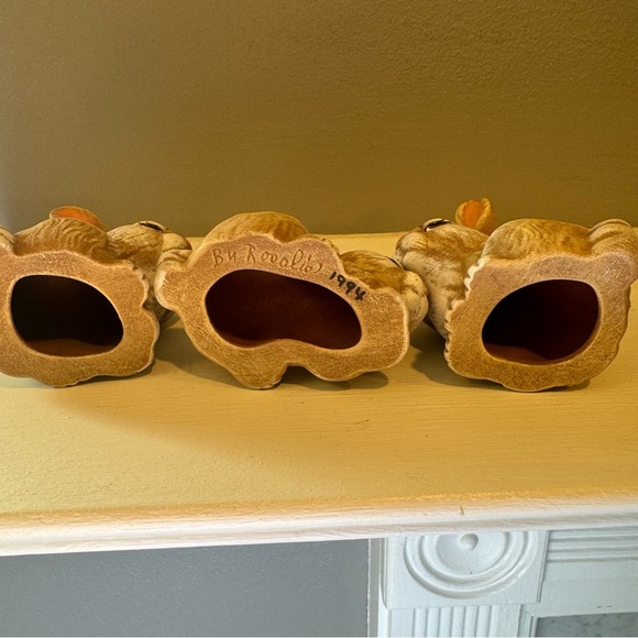 Vintage set of 3 bunny rabbits. Adorable ceramic bunny rabbits with cute faces - Picture 9 of 10